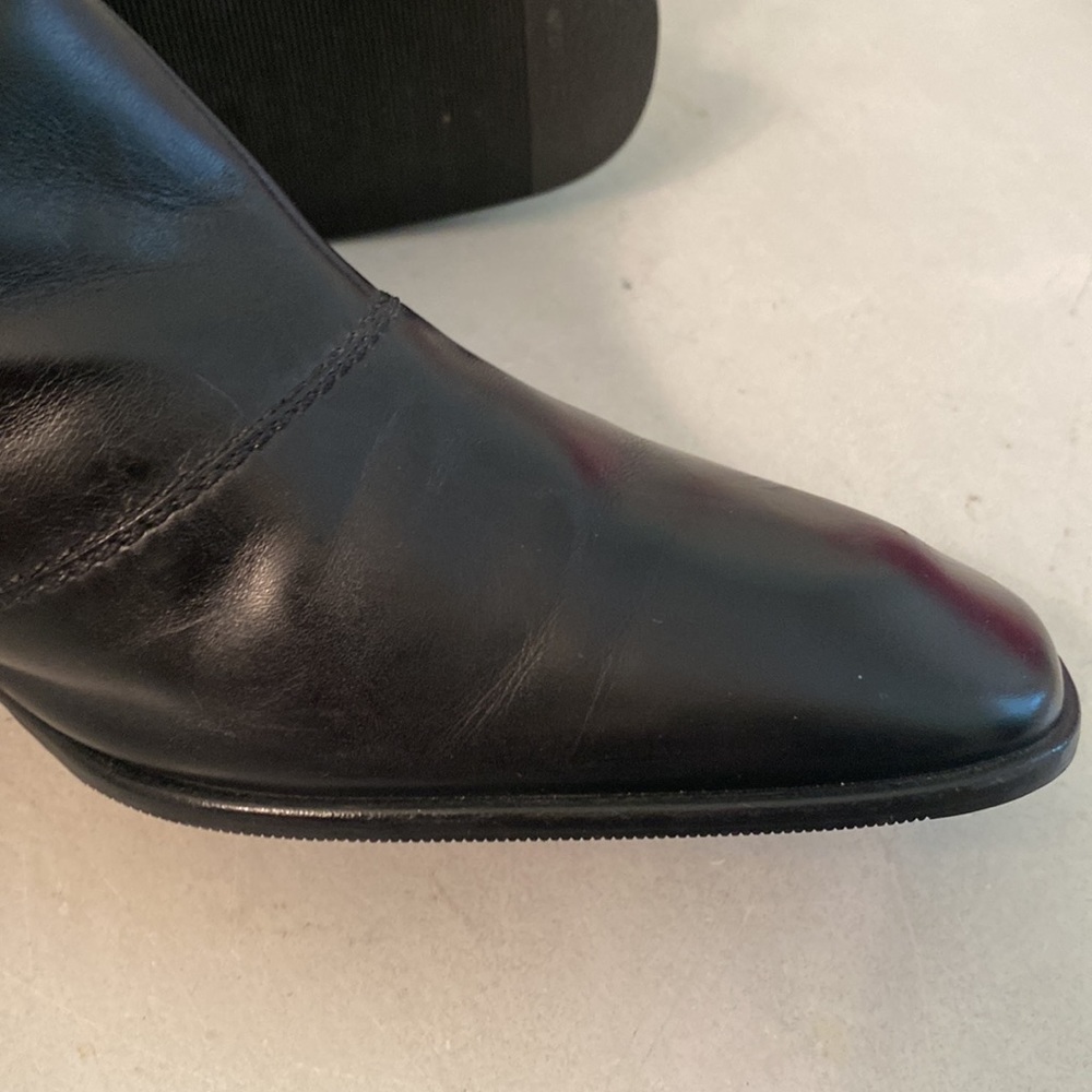 Salvatore Ferragamo Black Leather Mid-Calf Heeled Boots 8.5 - Picture 8 of 16